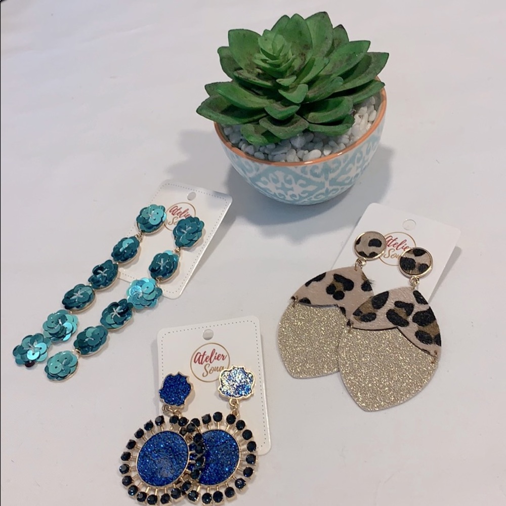 (3pairs) Atelier Sona Pierced Earrings